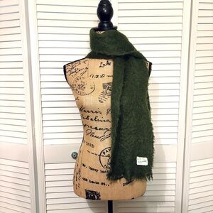 Vintage Heather-Brae Mohair Green Scarf Made in Scotland